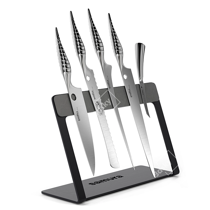 Samura Reptile Knife Set: 6 Precision Blades 3D model image 2