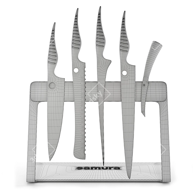 Samura Reptile Knife Set: 6 Precision Blades 3D model image 4