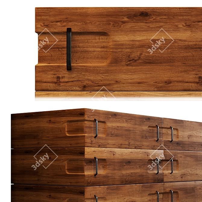 Sophisticated Rustic Sideboard 3D model image 4