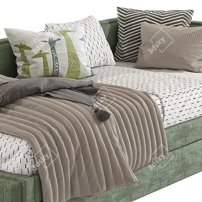 Hawthorne Daybed: Stylish Trundle Sofa Bed 3D model image 7