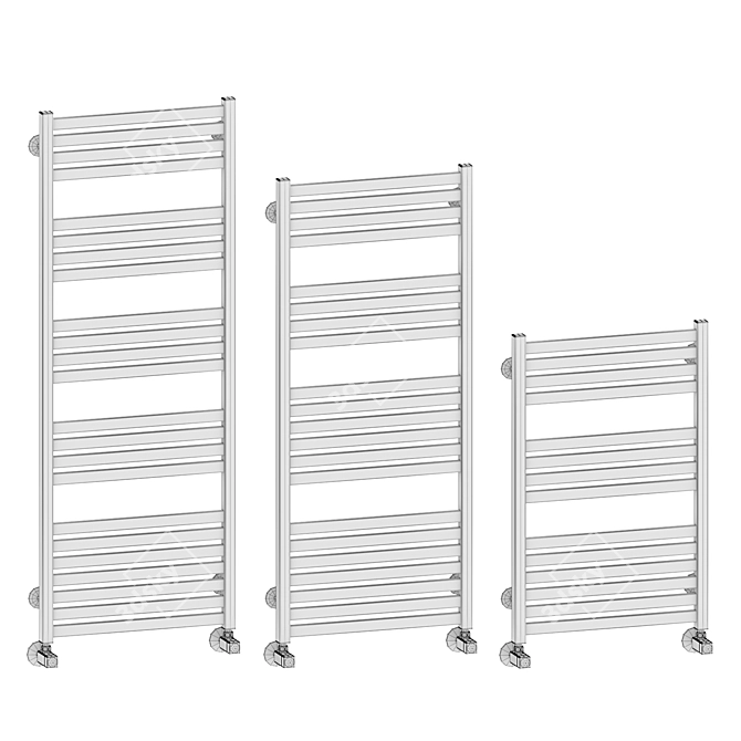 Terminus Tuscany Water Heated Towel Rail 3D model image 3