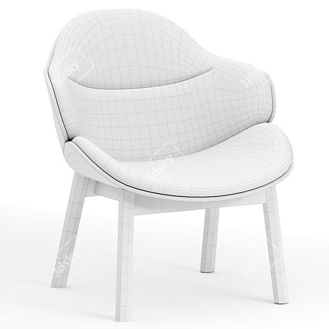 Elegant ARIA Lounge Armchair 3D model image 2