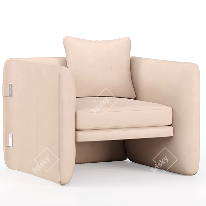 Elegant Turri Blossom Armchair 3D model image 4