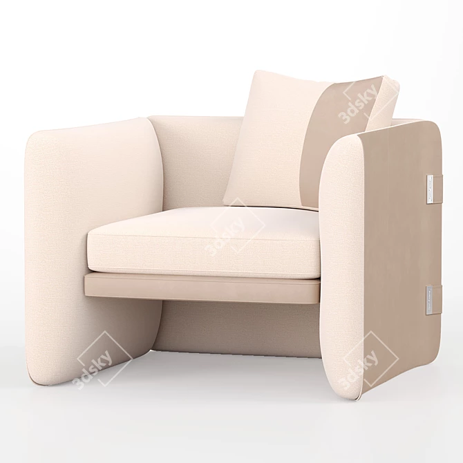 Elegant Turri Blossom Armchair 3D model image 2