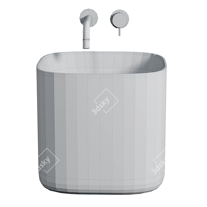 Elegant White Vessel Sink 3D model image 3