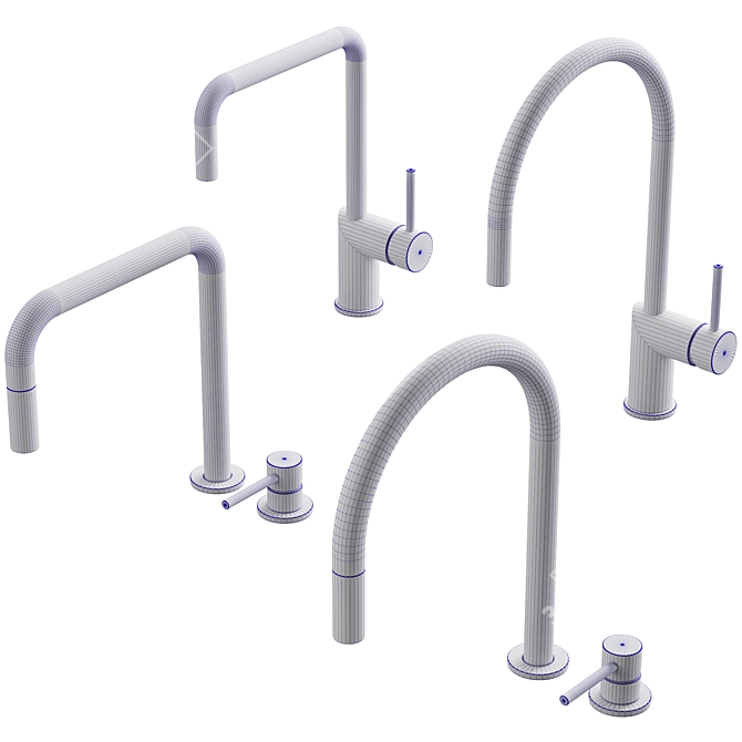 Nivito Rhythm Kitchen Faucets: Modern Design at Its Finest 3D model image 7