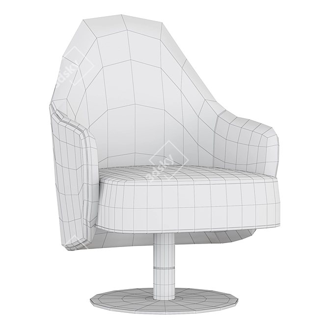 Ludwig Swivel Armchair: Stylish Comfort 3D model image 4