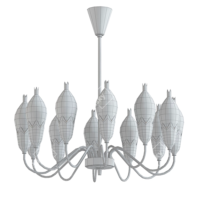 Vintage Scandinavian Fog Morup Lamp 3D model image 2