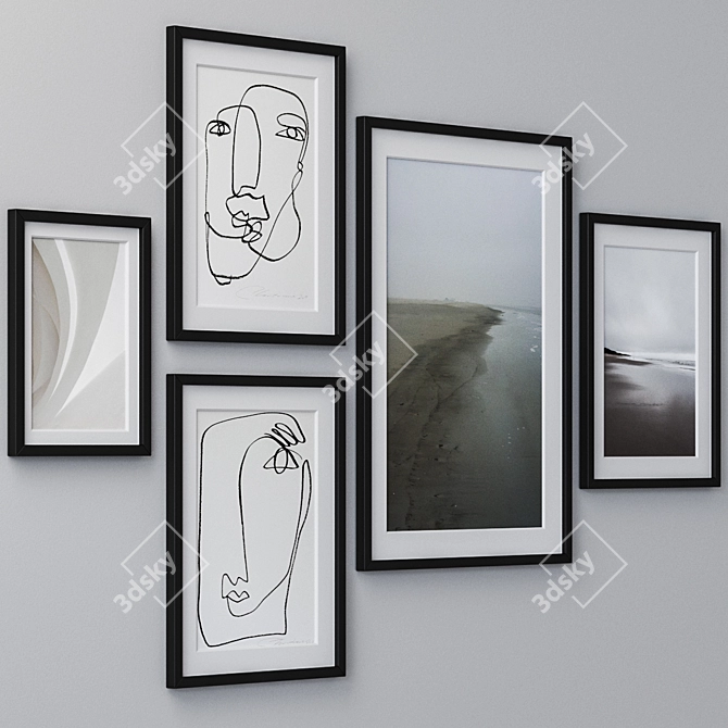 Wall Art Set: 1854 Paintings & Multiple Frame Colors 3D model image 2