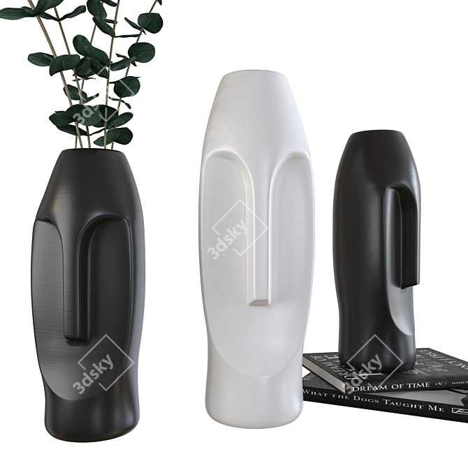 Sleek Abstract Ceramic Vase 3D model image 2