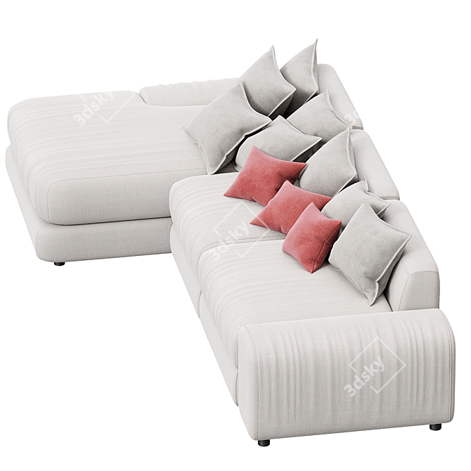 Wodge Modular Chaise: Versatile Comfort Solution 3D model image 3