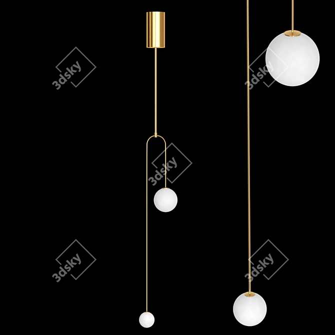 Sleek Minimalist Pendant Light 3D model image 1