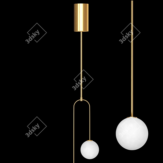 Sleek Minimalist Pendant Light 3D model image 2