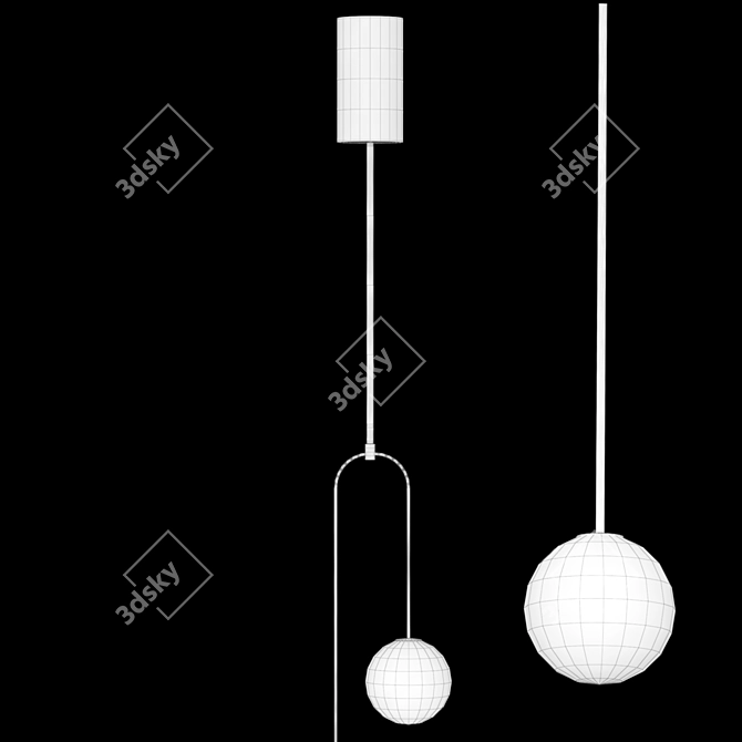 Sleek Minimalist Pendant Light 3D model image 3