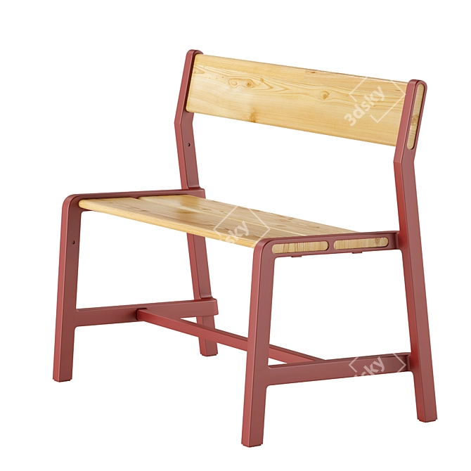 Ypperlig Beech Bench: Stylish & Versatile 3D model image 2