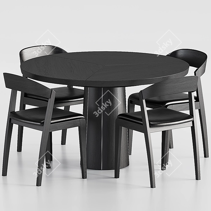 Skovby Round Dining Set 3D model image 1