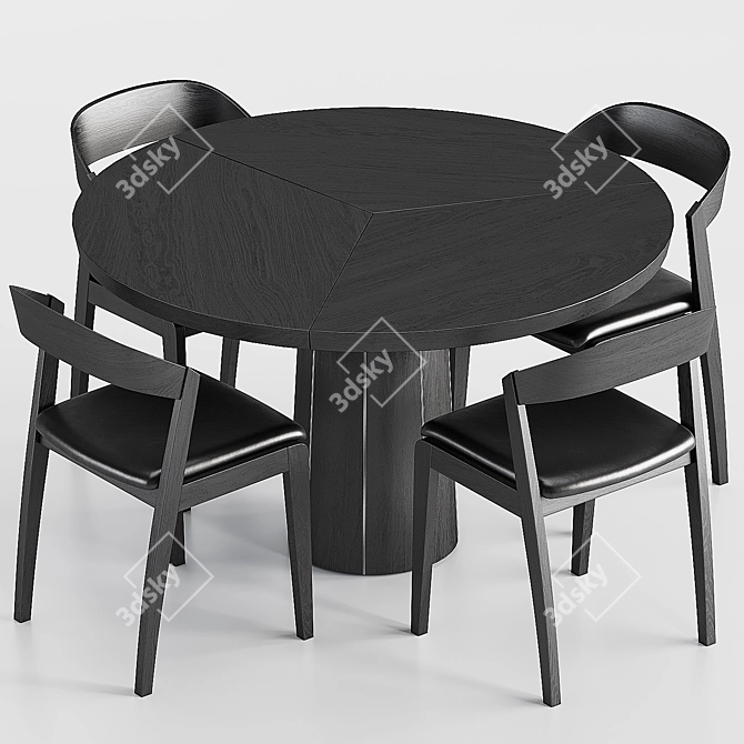 Skovby Round Dining Set 3D model image 3