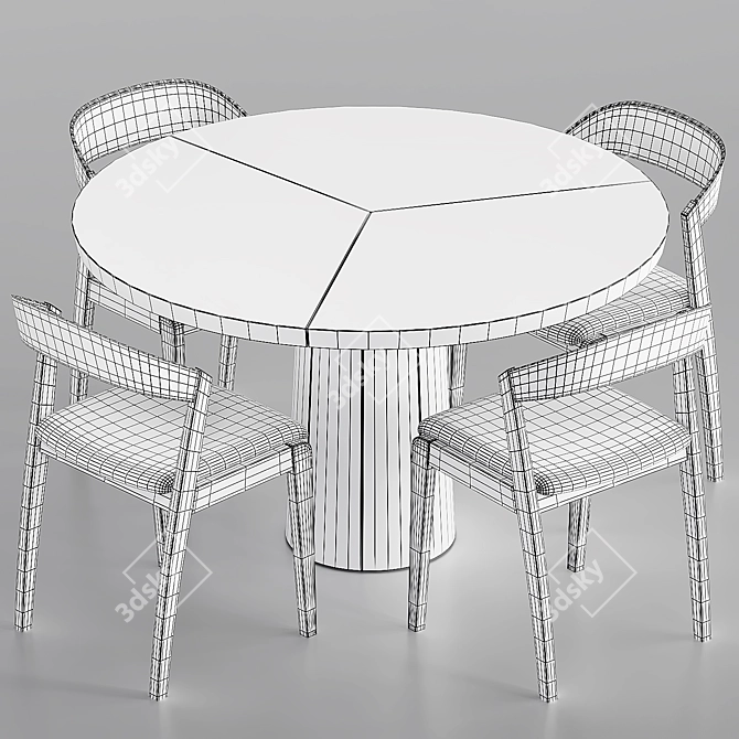 Skovby Round Dining Set 3D model image 6