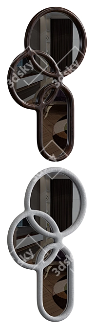 Multitude Mirror: Metal, Wood & Plaster 3D model image 2