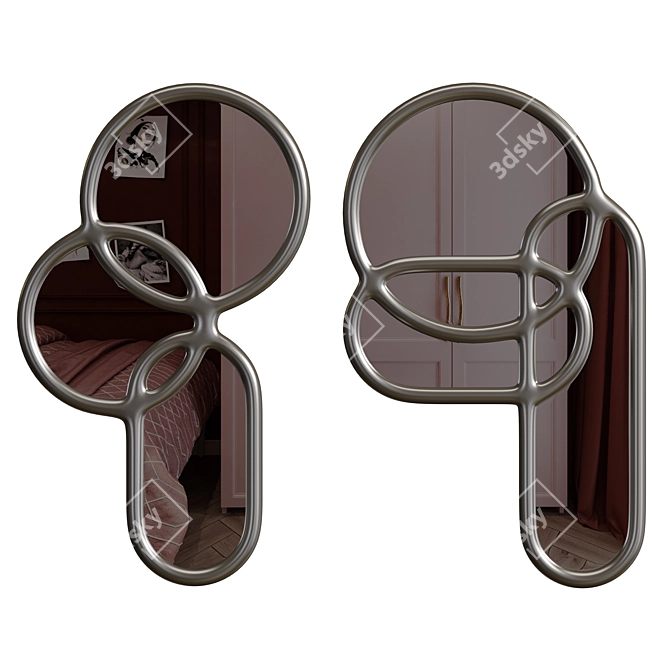 Multitude Mirror: Metal, Wood & Plaster 3D model image 12