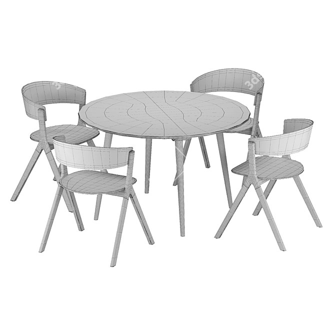 Circus Wood Dining Set 3D model image 3