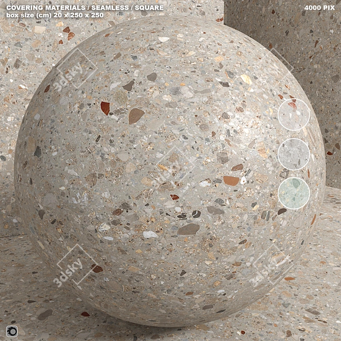 Seamless Stone Terrazzo Quartzite Set 3D model image 1