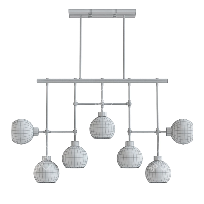 Modern Glass Linear Chandelier 3D model image 2