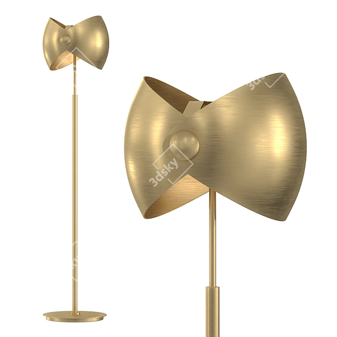 Sleek Zeta Floor Lamp 3D model image 1