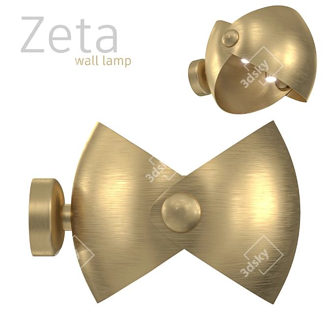 Modern Zeta Wall Lamp: Sleek Design 3D model image 1