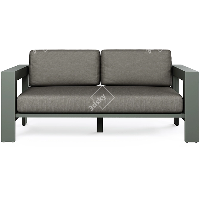 Walker Metal Outdoor Loveseat: Stylish and Durable Patio Seating 3D model image 3