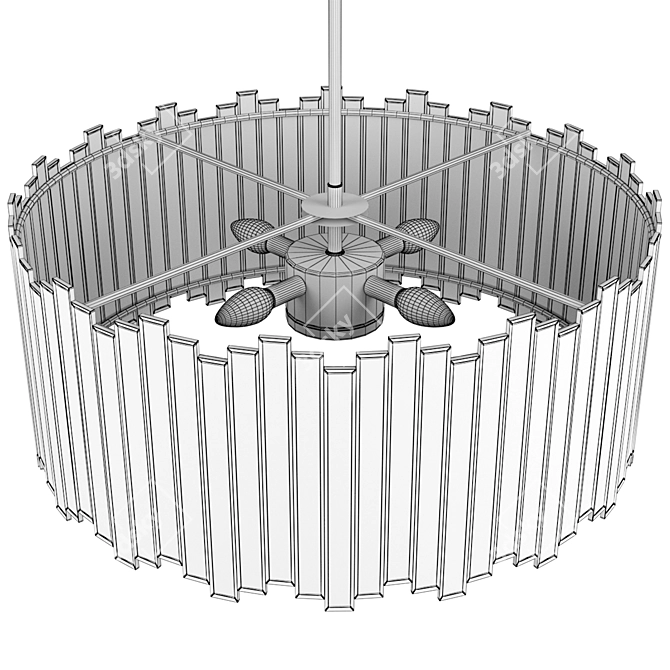 Gilded Drum Pendant Light 3D model image 4