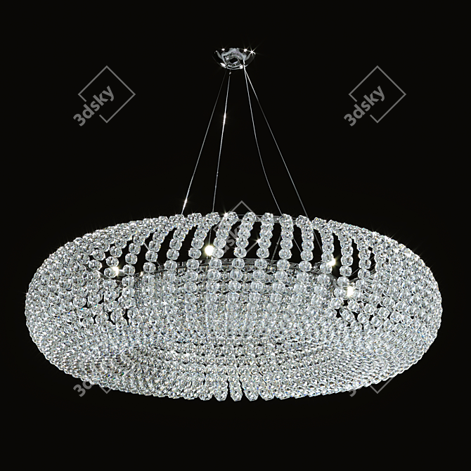 CARLA Crystal Pendant Light, Chrome 3D model image 3