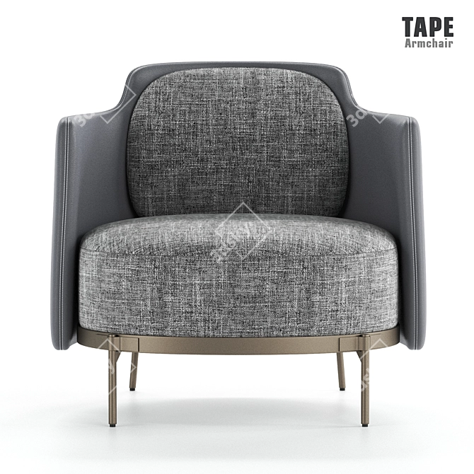 Modern Minotti Tape Armchair 3D model image 2