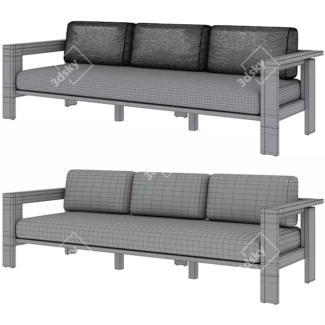 Metal Outdoor Sofa: Walker by Crate and Barrel 3D model image 4