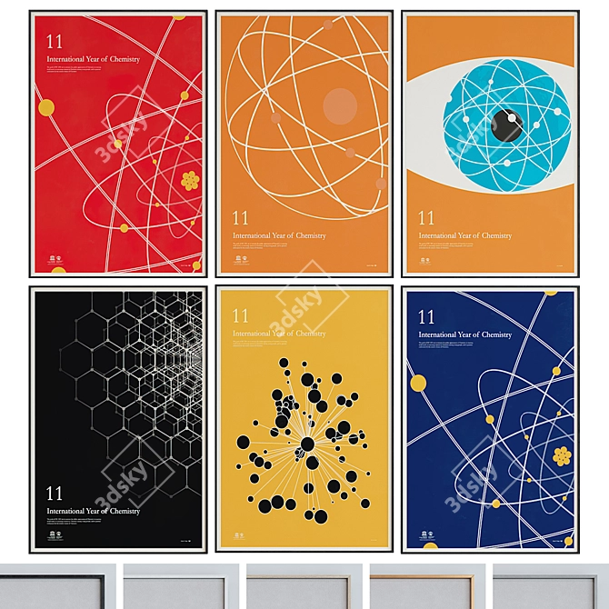 Modern Frame Set: Chemistry Posters 3D model image 1