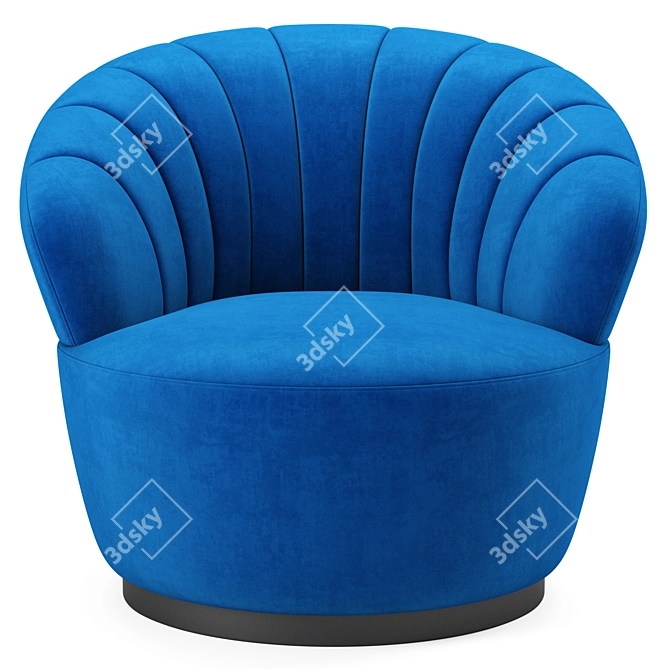 Luxurious Velvet Swivel Chair 3D model image 2