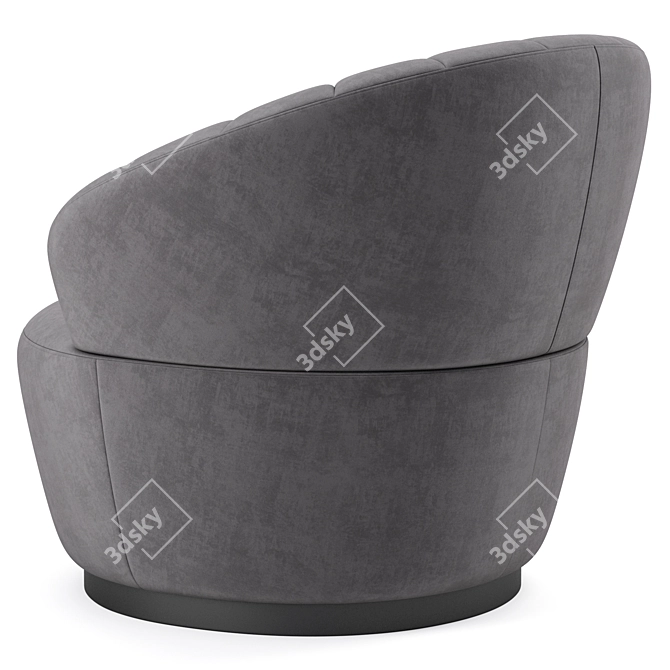 Luxurious Velvet Swivel Chair 3D model image 4