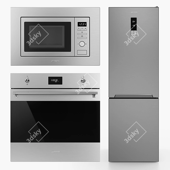 Smeg Built-in Kitchen Appliances: Complete Your Kitchen with Style 3D model image 1