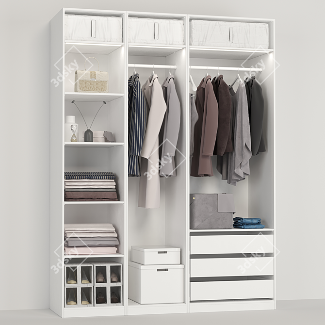 Ikea Wardrobe: Stylish 2018 Clothes 3D model image 3