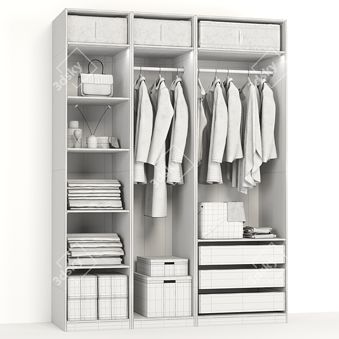 Ikea Wardrobe: Stylish 2018 Clothes 3D model image 5