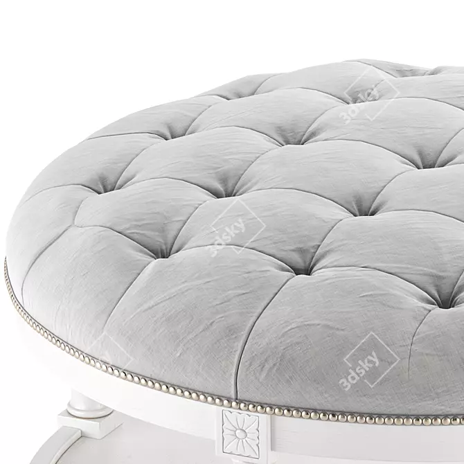 Cream Round Ottoman Coffee Table 3D model image 4