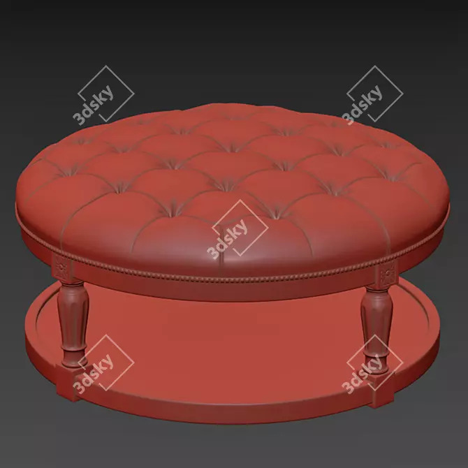 Cream Round Ottoman Coffee Table 3D model image 6