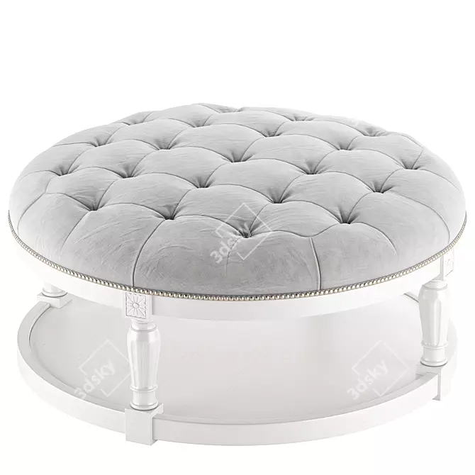 Cream Round Ottoman Coffee Table 3D model image 8