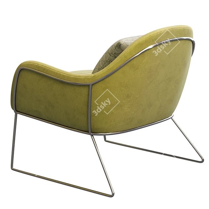 Sleek Low Poly Armchair Frame 3D model image 3