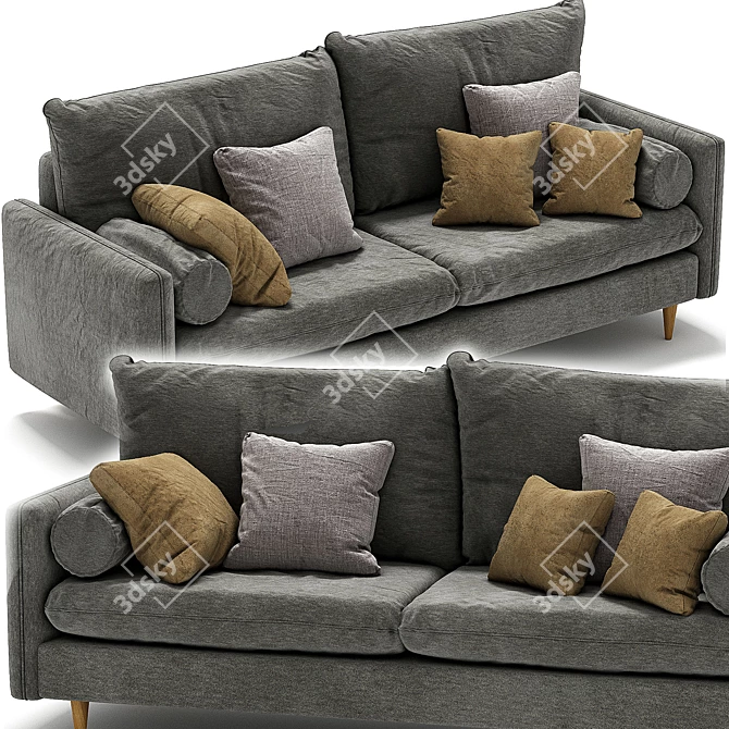 Modern Grey Slipson Sofa - 2017 Version 3D model image 3