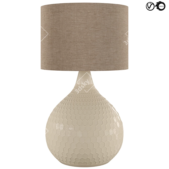 Graceful Ivory Table Lamp 3D model image 1