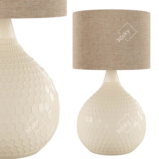 Graceful Ivory Table Lamp 3D model image 2