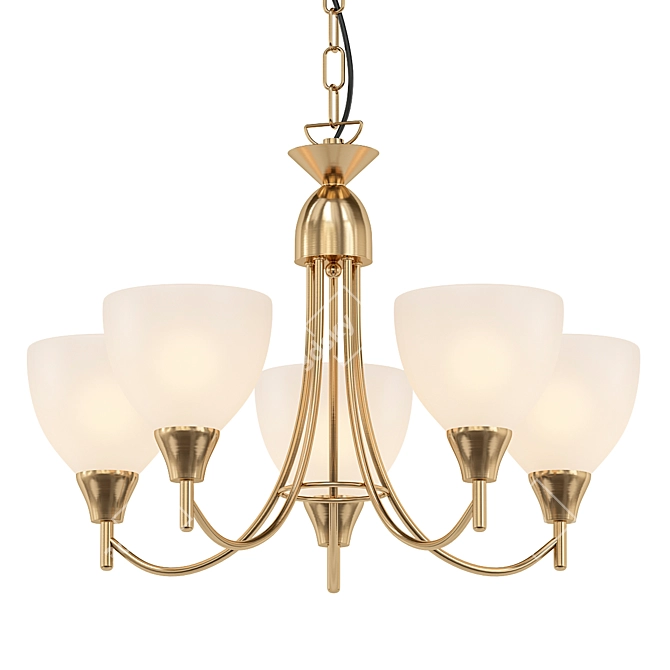 Vintage Brass Pendant Light 3D model image 1