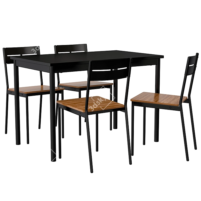 Modern Sandsberg Table & Chair Set 3D model image 1