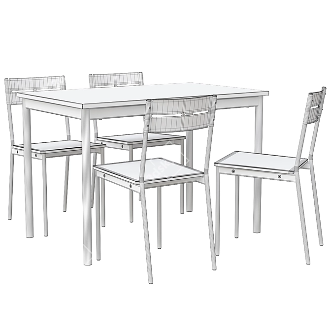 Modern Sandsberg Table & Chair Set 3D model image 2